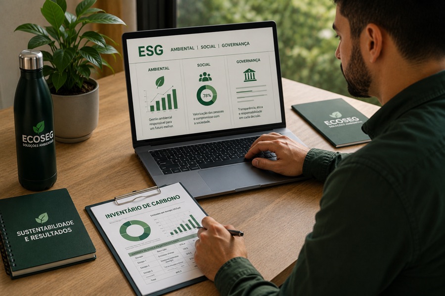 Análise de indicadores ESG e inventário de carbono